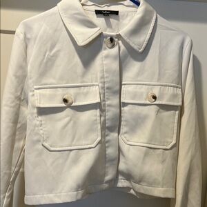 Lulu's Ivory Utility Jacket with Button Details